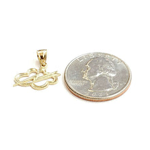 Load image into Gallery viewer, 14k yellow gold Tiny cloud lightning bolt pendant charm gift fine jewelry 0.8g
