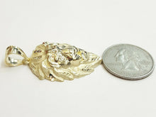 Load image into Gallery viewer, 10k yellow Gold lion head face leo zodiac Pendant charm fine gift jewelry 5.9g
