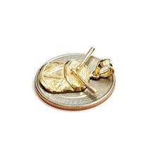 Load image into Gallery viewer, 14k yellow Gold solid Drum Pendant charm gift music instrument fine jewelry 2.1g
