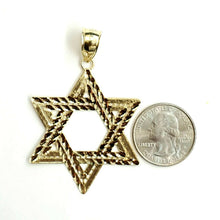 Load image into Gallery viewer, 10k yellow gold star of David Jewish Israel charm pendant religious jewelry 5.3g
