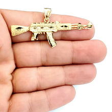 Load image into Gallery viewer, 14k yellow Gold AK-47 machine gun military rifle Pendant charm fine gift 10.3g

