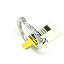 Load image into Gallery viewer, 0.20ct genuine diamond 14k White Gold curved Women Ring fine jewelry Size 6.75
