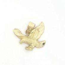 Load image into Gallery viewer, New 14k yellow Gold small eagle Pendant charm bird gift fine jewelry unisex 0.9g
