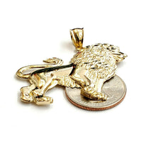 Load image into Gallery viewer, 14k yellow Gold lion full body Leo zodiac Pendant charm fine gift jewelry 7.8g
