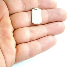 Load image into Gallery viewer, New 14k white Gold solid tiny dog tag name tag Pendant charm shiny jewelry 2.3g
