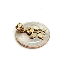 Load image into Gallery viewer, New 14k yellow solid Gold rose flower Pendant charm love fine gift jewelry 1.4g
