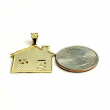 Load image into Gallery viewer, New 10k yellow gold trap house pendant charm diamond cut gift fine jewelry 2.8g
