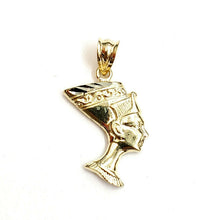 Load image into Gallery viewer, 10k yellow solid Gold Egyptian queen Nefertiti head Pendant fine jewelry 1.5g

