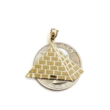 Load image into Gallery viewer, New 14k yellow solid Gold Egyptian pyramid Pendant fine gift jewelry 2.6g
