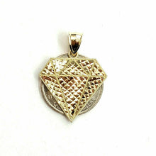 Load image into Gallery viewer, 10k yellow gold diamond shape pendant charm fine gift jewelry diamond cut 2.5g
