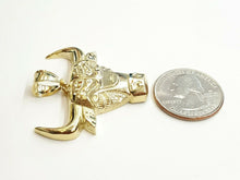 Load image into Gallery viewer, 10k yellow solid Gold Taurus bull zodiac Pendant charm fine gift jewelry 6.4g
