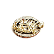Load image into Gallery viewer, 14k yellow gold laugh now happy face mask drama theater act pendant jewelry 2.6g
