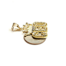 Load image into Gallery viewer, New 10k yellow Gold CEO crown word Pendant charm diamond cut fine jewelry 5.6g
