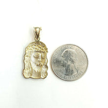 Load image into Gallery viewer, 10k yellow gold Jesus face head pendant charm fine gift religious jewelry 2.4g
