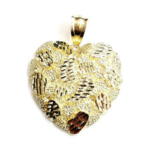 Load image into Gallery viewer, New 10k yellow gold nugget big heart pendant charm fine gift women jewelry 22.8g

