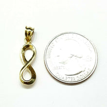 Load image into Gallery viewer, New 10k solid yellow Gold infinity Pendant love forever fine gift jewelry 1.5g
