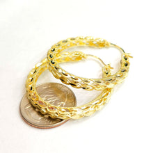 Load image into Gallery viewer, New 10K yellow Gold 1.52" 4mm Turkish hoop Earrings Round fine jewelry 5.7g
