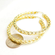Load image into Gallery viewer, New 10K yellow Gold 2.25" 3.3mm Turkish hoop Earrings Round fine jewelry 8.1g
