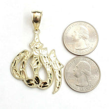 Load image into Gallery viewer, 10K Yellow Gold Nugget Allah Islamic God Pendant Charm religious jewelry 6.9g
