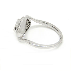 0.14Ct Natural Diamond In 14k white Gold Women's heart Ring fine gift Size 6.75