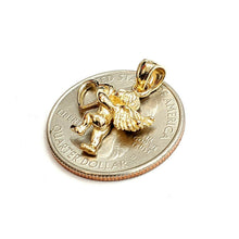 Load image into Gallery viewer, New 14k yellow Gold full body angel heart Pendant charm gift fine jewelry 1.8g
