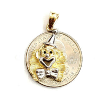 Load image into Gallery viewer, New 10k two tone gold clown face theater pendant fine gift jewelry unisex 2.9g
