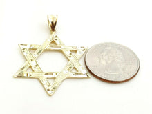 Load image into Gallery viewer, 14k yellow gold star of David Jewish Israel charm pendant religious jewelry 4.4g
