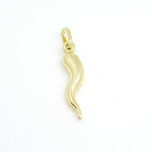 Load image into Gallery viewer, New 14k yellow gold 3D hollow horn lucky pendant charm fine gift jewelry 0.9g
