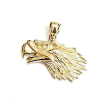 Load image into Gallery viewer, New 14k yellow Gold eagle Head Pendant charm gift fine jewelry unisex 3.1g
