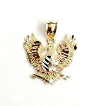 Load image into Gallery viewer, New 10k multi color Gold eagle Pendant charm diamond cut gift fine jewelry 3g

