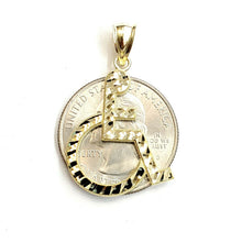 Load image into Gallery viewer, 10k yellow Gold handicap disability Pendant charm diamond cut fine jewelry 1.7g
