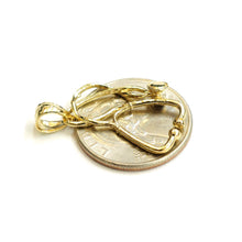Load image into Gallery viewer, 14K Yellow Gold 3D medical stethoscope doctor nurse Pendant Fine Jewelry 2.2g

