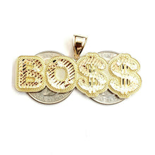 Load image into Gallery viewer, New 10k yellow Gold BOSS dollar sign Pendant charm diamond cut fine jewelry 7.4g
