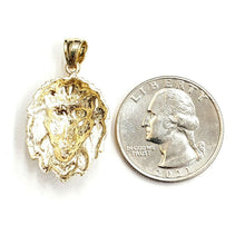 Load image into Gallery viewer, 14k yellow solid Gold lion Leo head face zodiac Pendant charm fine jewelry 4.7g
