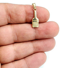 Load image into Gallery viewer, New 14k Yellow Gold paint brush Pendant charm painting tool fine jewelry 1.2g
