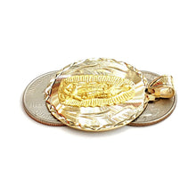 Load image into Gallery viewer, 14k yellow gold round virgin Mary Guadalupe religious pendant diamond cut 7.4g

