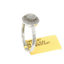 Load image into Gallery viewer, 0.28Ct Natural brown and white Diamond 14k White Gold women Ring 9.75mm Size 6.5
