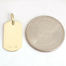 Load image into Gallery viewer, New 14k yellow Gold solid tiny dog tag name tag Pendant charm shiny jewelry 2.3g
