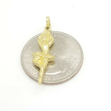 Load image into Gallery viewer, 14k yellow Gold 3D hollow ballerina dancer Pendant gift for her fine jewelry  1g
