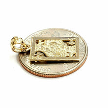 Load image into Gallery viewer, 14k yellow Gold king of hearts Pendant playing card gambling fine jewelry 1.6g

