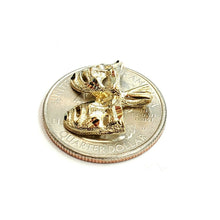 Load image into Gallery viewer, 14k yellow gold happy &amp; sad face theater act mask pendant fine jewelry 2.1g
