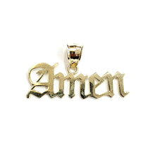 Load image into Gallery viewer, New 10k yellow Gold AMEN word Pendant charm polished shiny fine jewelry 2.5g
