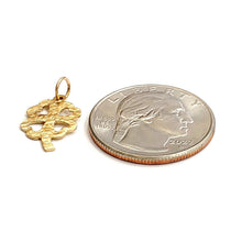 Load image into Gallery viewer, New 14k yellow Gold tiny clover leaf heart lucky Pendant charm fine jewelry 0.7g
