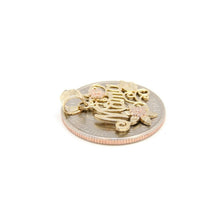 Load image into Gallery viewer, New 14k 2 color Gold mama madre mother flower Pendant charm fine women gift 1.8g
