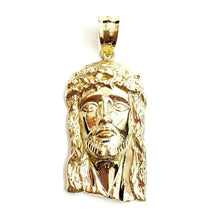 Load image into Gallery viewer, 10k yellow gold Jesus face head pendant charm fine men's religious jewelry 18.6g
