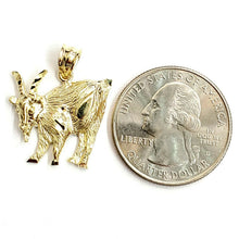 Load image into Gallery viewer, New 10k yellow Gold Goat Pendant charm diamond cut animal fine gift jewelry 2.6g
