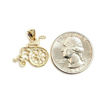 Load image into Gallery viewer, 14k yellow Gold wheelchair handicap disability Pendant charm fine jewelry 2.4g

