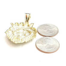 Load image into Gallery viewer, 10k yellow Gold lion head face crown Leo zodiac Pendant charm fine jewelry 7.7g

