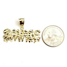 Load image into Gallery viewer, New 10k yellow Gold Savage Pendant charm diamond cut fine gift jewelry 3.3g
