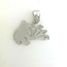 Load image into Gallery viewer, New 14k white Gold baby teddy bear Pendant charm gift fine jewelry unisex 1.3g
